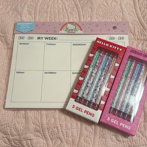 Hello kitty weekly planner and pens